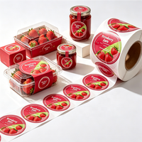 Op maat gedrukte waterdichte vinyl stickerrollen, zelfklevend, voor fruitverpakkingen, etiketten voor voedselpotten en het afdichten van dozen met vers fruit.