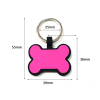 Targhette per cani in silicone a forma di osso piccolo, 10 colori brillanti, incisione personalizzata, nome dell'animale, in lega di zinco, motivo solido, semplici