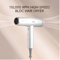 Sèche-cheveux électrique pliable à moteur BLDC haute vitesse avec technologie ionique, 3 vitesses et buse concentratrice pour camping-car et utilisation en extérieur