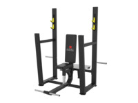 FEIFANHONGYU Banc de musculation commercial avec support pour barre, crochets en J et rangement pour plaques, pour entraînement de musculation à domicile