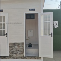 Douche et toilettes mobiles d'extérieur de luxe, structure en acier, modernes, portables, durables, écologiques et faciles à installer