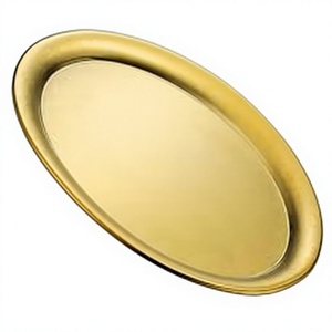 Assiette ovale en cuivre pour hôtels et traiteurs - Product Image 1
