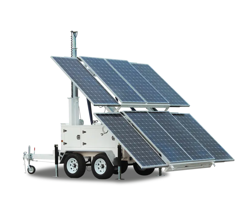 Generador solar portátil de remolque con energía solar de alto mástil de 3Kw
