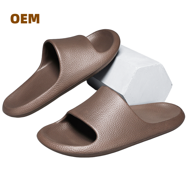 Custom Large Size Summer Home Slippers for Women Flat Bottom Silent Anti-Slip Open Toe EVA Insole Platform Shoes Couples