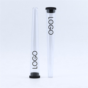 Clear and Blue Plastic Cone Shaped <b>Lighter</b> Case with Black Cap Storage Tube for Rolling Paper Packaging - Product Image 4