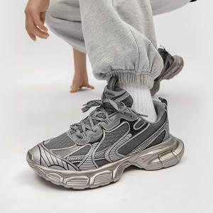 รองเท้าลำลองแบบผูกเชือกสำหรับผู้ชาย, รองเท้าลำลองสไตล์เอเวอร์กรีนเทรนด์แฟชั่นกันลื่นระบายอากาศได้ดีทำจากไมโครไฟเบอร์ - Product Image 5