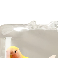 Baignoire transparente en plastique léger anti-éclaboussures pour oiseaux, boîte de bain pour perroquets, bol de lavage pour animaux de compagnie à fixer sur la cage