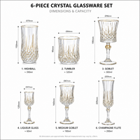 Luxuriöses Handgeblasenes Kristallglas-Set mit Goldrand 5-teilig Asiatischer Zen-Stil Umweltfreundliche Elegante Weingläser