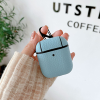 De luxe De Protection Personnalisé Logo Litchi Pebble Designer crochet PU Végétalien Faux écouteurs En Cuir Cas couvrir pour Airpods pro 1 2 3 cas