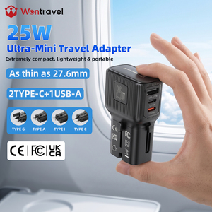 Adaptateur de voyage universel Wontravel 25W 2 Type-C 1 USB-A Mini Slim avec certification Type C BIS - Product Image 1