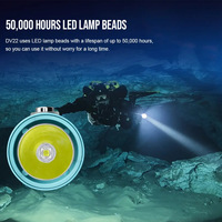 Lampe de plongée LED SST40 2000 lumens professionnelle, lampe de plongée LED pour plongée profonde de 200 m, lampe de plongée d'urgence sous-marine en alliage d'aluminium