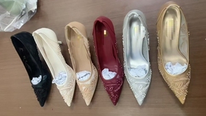 F829 Nuevo Za * Mujeres Tacones Zapatos de vestir de fiesta Sandalias de tacón alto personalizadas Zapatos bordados para damas Zapatos planos de ballet Stock - Product Image 2