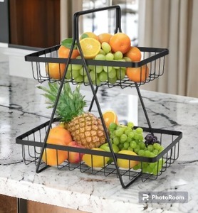Panier de rangement en métal de style industriel pour fruits, légumes et décoration intérieure, disponible au meilleur prix auprès d'un fournisseur indien - Product Image 5