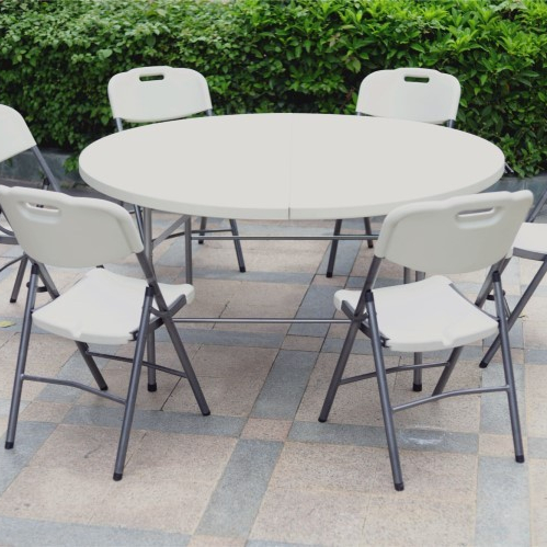 2023 hot sale cheap outdoor wedding dining 6ft folding plastic round table for events