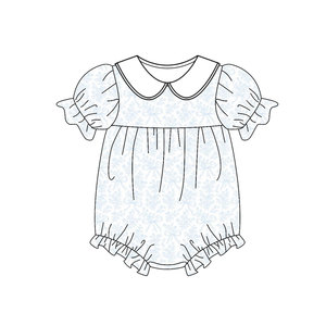 SR3462 Mameluco Personalizado para Bebé con Flores Azules y Patos, Mono sin Mangas para Niños, Conjunto de Pijama Infantil al por Mayor - Product Image 1