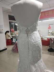 Robe de mariée à bretelles Spaghetti transparentes, avec appliques perlées, Corset transparent <span class=keywords><strong>Sexy</strong></span>, tenue de mariée, trompette, <span class=keywords><strong>Photo</strong></span> réelle - Product Image 6