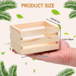 Mini <span class=keywords><strong>caisses</strong></span> en bois rustiques, <span class=keywords><strong>caisses</strong></span> en bois décoratives, boîtes de rangement en bois non finies <span class=keywords><strong>pour</strong></span> bricolage, cuisine, bureau, chambre, placard - Product Image 2