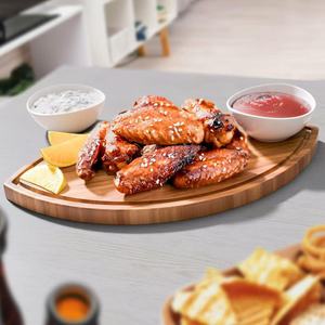 Bandeja ovalada de madera Shijie, plato de postre de madera maciza para aperitivos y exhibición de alimentos, uso duradero en la mesa de cocina. - Product Image 1