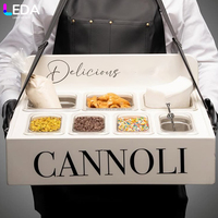 LEDA Fournitures pour événements et fêtes, support à gâteau blanc en acrylique, table à dessert portable suspendue au cou pour mariage