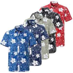 High Quality Custom <b>Men's</b> Casual <b>Shirt</b> 100% Cotton Full Printing Breathable Button <b>Beach</b> <b>Shirt</b> Wholesale Price - Product Image 3