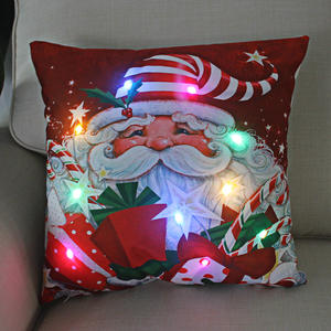 Sarung bantal Natal mewah dekorasi rumah dengan lampu LED 18x18 inci sarung bantal lampu Natal dekorasi rumah ruang tamu kamar tidur - Product Image 4