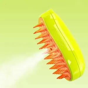 Multifunctional Pet Supplies Plastic Silicon Cat Dog Steam Pet Hair Cleaner Brush Spray