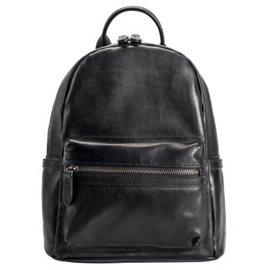 <b>Small</b> Genuine <b>Leather</b> <b>Backpack</b> For Women Lightweight Summer 2024 Everyday Use With Zipper Closure And Interior Pocket - Product Image 5