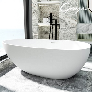 <span class=keywords><strong>Baignoire</strong></span> autoportante moderne <span class=keywords><strong>en</strong></span> pierre de surface solide, <span class=keywords><strong>forme</strong></span> œuf, pour villa, taille personnalisable disponible - Product Image 3