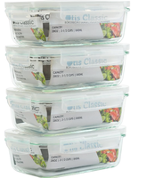 Boîte à lunch alimentaire en verre borosilicaté utilisation dans la cuisine récipient de stockage des aliments repas en verre boîte à lunch
