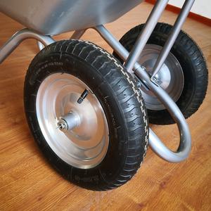 भारी ड्यूटी डबल-व्हील निर्माण व्हीलबारो 2-व्हील हैंड पुश ट्रोली व्हीलबैरो के लिए - Product Image 3