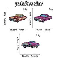 Patch brodé de voiture classique à sequins style rétro américain pour vestes, sacs, chapeaux, décoration de mode DIY