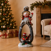 Décoration de Noël et ornements cadeaux de style nordique en résine LED faits à la main, Père Noël et bonhomme de neige lumineux, marque FULIN, utilisation en intérieur