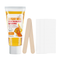 Kit d'épilation doux au parfum citron, noix de coco, miel et lait, pour visage et jambes, avec accessoires en papier non tissé et sucre