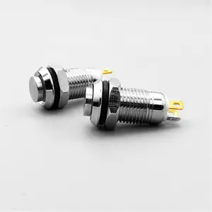 Thép không gỉ 8 mét kim loại push button chuyển với brass cơ thể 4 pin latching LED vòng ánh sáng