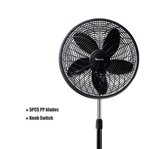 Nhà Máy Bán Hàng Trực Tiếp 18 Inch 5 Lưỡi Chiều Cao Có Thể Điều Chỉnh Rộng Dao Động Bền Màu Đen Nhựa Làm Mát Không Khí Bệ Đứng <span class=keywords><strong>Fan</strong></span> Hâm Mộ - Product Image 2
