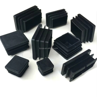 Embouts d'obturation en plastique carré noir pieds de chaise inserts de tuyau de tube bouchons bouchon 10x10mm 13x13mm 15x15mm 16x16mm - 50x50mm
