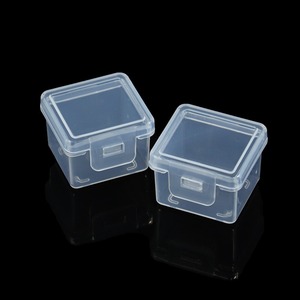 Caja de almacenamiento de plástico cuadrada en miniatura, compartimento único con tapa transparente para joyería, componentes de anzuelos de pesca - Product Image 3