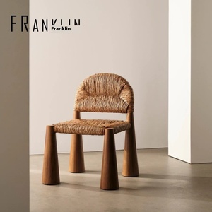 Im Lặng Cổ Điển Thiết Kế Ghế Ăn Hiện Đại Rắn Gỗ Đồ Nội Thất Nhà Nhập Khẩu Tếch Cỏ Mây Cho Homestay Ghế Cổ Sử Dụng - Product Image 1