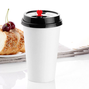Gobelets en papier personnalisés de qualité alimentaire de 12 oz avec couvercles, gobelets à café jetables pour les cafés, vente en gros - Product Image 1