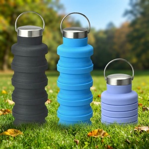 Bouteille d'eau pliable en silicone sans BPA, 500 ml, bouteille d'eau chaude en silicone - Product Image 2