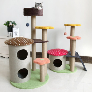 Cute Multi <b>Level</b> Cat Tree with Polka Dot Platforms Sisal Scratching <b>Posts</b> and Tree Hole Privacy for Indoor Cats - Product Image 1