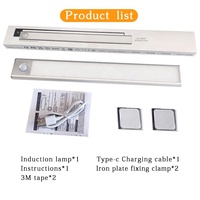 Lampu lemari baterai nirkabel cerdas, lampu kabinet Sensor gerak tubuh LED di bawah dapur dengan pengisian daya Usb