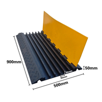Protector de Cables de Goma Leahua Negro y Amarillo 900*500*50mm, Canal de 35x35mm, Reductor de Velocidad para Seguridad Vial