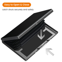 Tempat kartu kredit pria, wadah kartu kredit bisnis logam Stainless Steel RFID