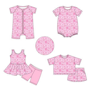 Conjunto de Pijama de 2 Piezas para Bebés y Niños, 95% Bambú, 5% Spandex, Manga Corta y Pantalones, Ropa de Dormir - Product Image 1