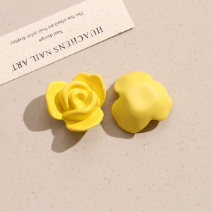 Delicato ciondolo a forma di fiore a petali colorati da 26 mm, <span class=keywords><strong>margherita</strong></span> rosa, con retro piatto, in resina fatta a mano, per <span class=keywords><strong>orecchini</strong></span> e fermagli per capelli fai da te - Product Image 4