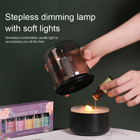 Diffuseur d'arômes à flamme de bougie, humidificateur d'air USB de bureau à brume froide, diffuseur de parfum d'ambiance avec veilleuse