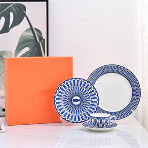 Offre spéciale Service de table classique jaune de luxe style européen et assiettes en céramique - Product Image 3