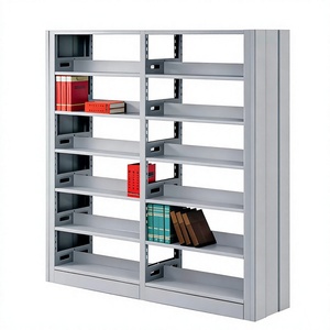 Modern Bookstore <b>Library</b> Furniture Custom Bookshop Display Shelf Simple Rounded Edge Design Double-Sided <b>Library</b> Bookshelf - Product Image 2