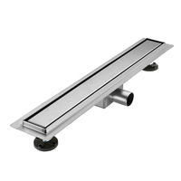 Drain de douche linéaire OEM 60x7cm, drain de sol rectangulaire pour douche, couvercle encastrable pour carrelage, drain de sol dissimulé en acier inoxydable 304 pour salle de bain